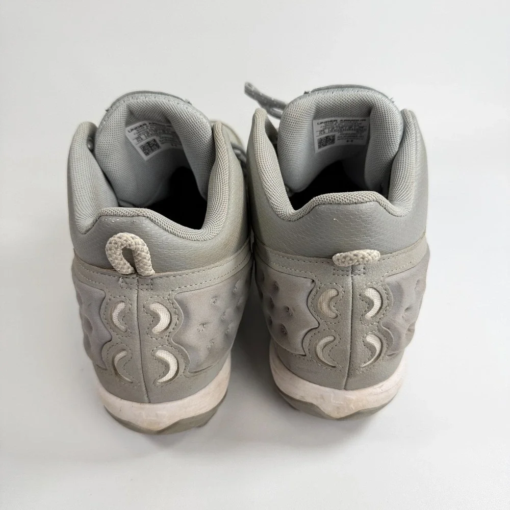 Under‎ Armour Harper 8 Mid RM Baseball Cleats Grey Metallic Mens Size 11.5